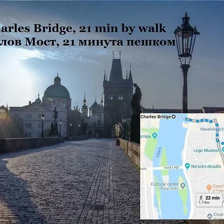 Apartment 2 Apartment, For 6 People, 72m². Fully Furnished, Kitchen, Air Conditioning, Fireplace! 1, Center, 5min Walk To Wenceslas Square. Skolska Street, Nove Mesto Prag